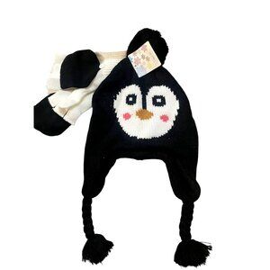 Penguin Knit Winter Hat & Gloves Set
